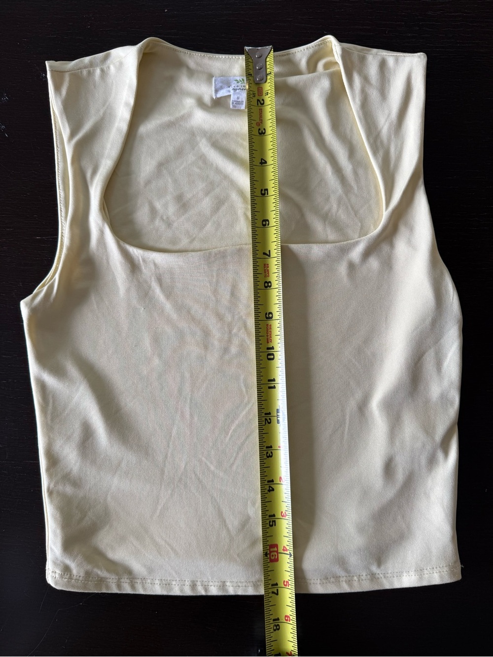 Light Yellow Square Neck Tank Top - Picture 6 of 7